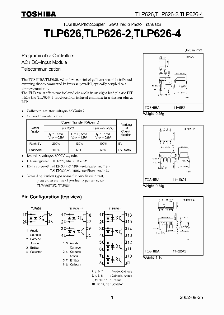 TLP626-4_1480575.PDF Datasheet