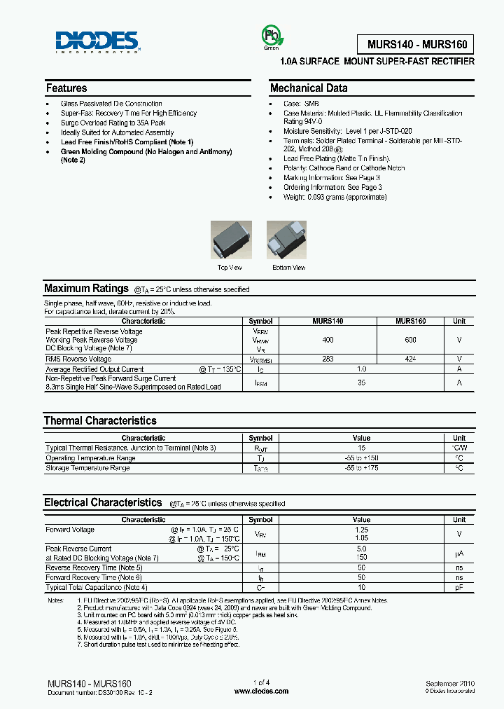 MURS140-13-F_1483759.PDF Datasheet