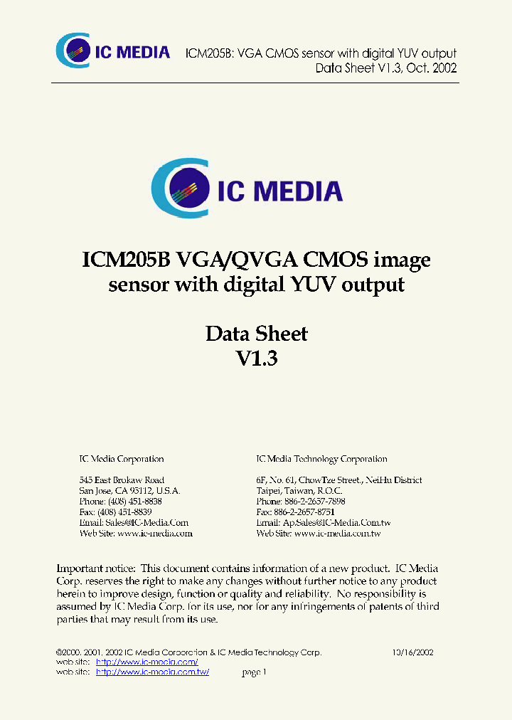 ICM-205BSA_839959.PDF Datasheet