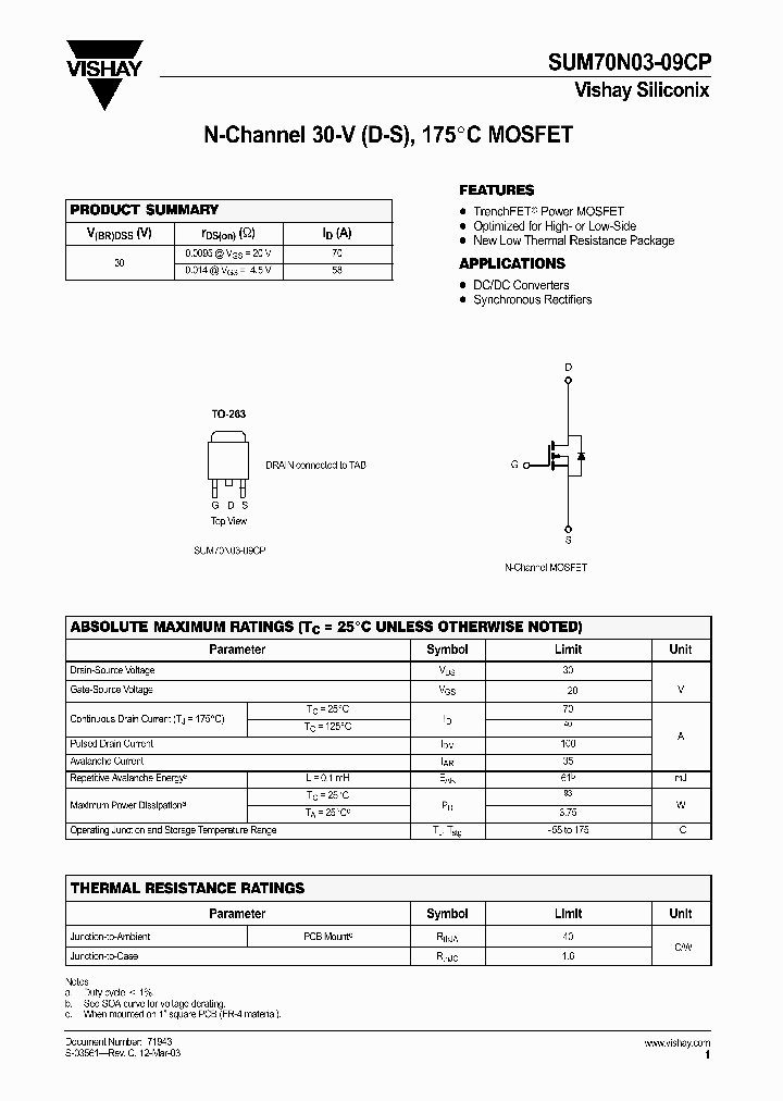 SUM70N03-09CP_1485238.PDF Datasheet