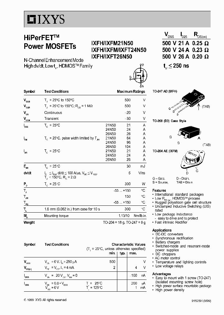IXFT24N50_1495311.PDF Datasheet