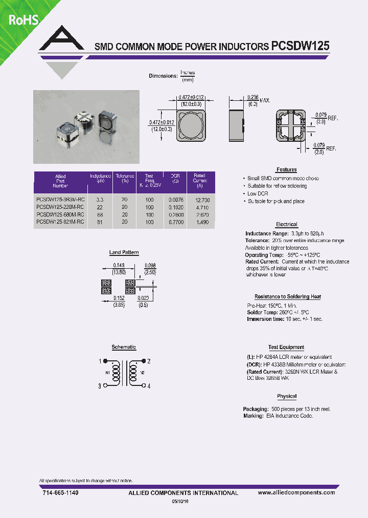 PCSDW125-220M-RC_1495702.PDF Datasheet