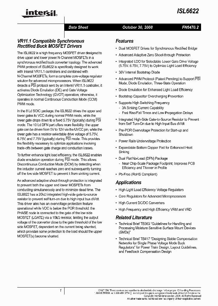 ISL6622_1493990.PDF Datasheet