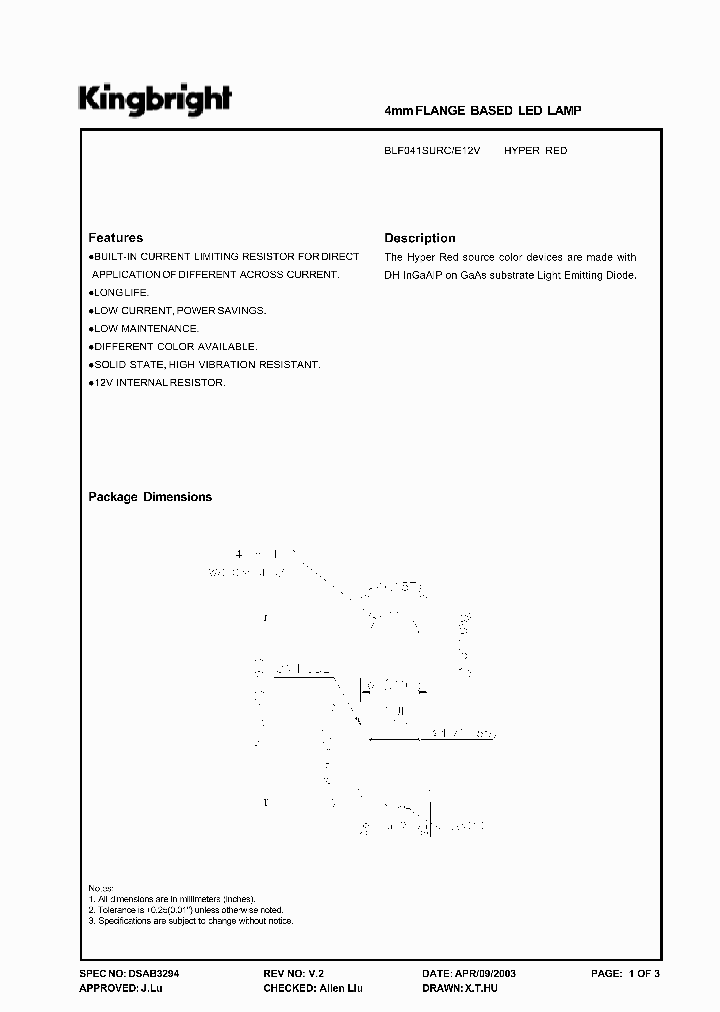 BLF041SURCE12V_849483.PDF Datasheet