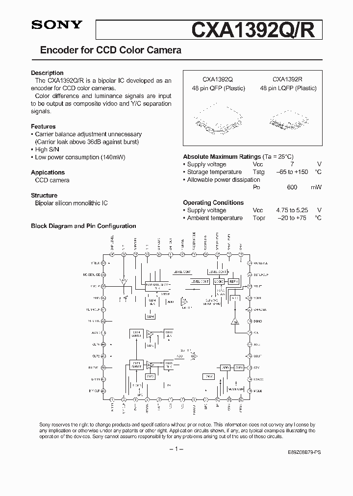 CXA1392Q_854270.PDF Datasheet