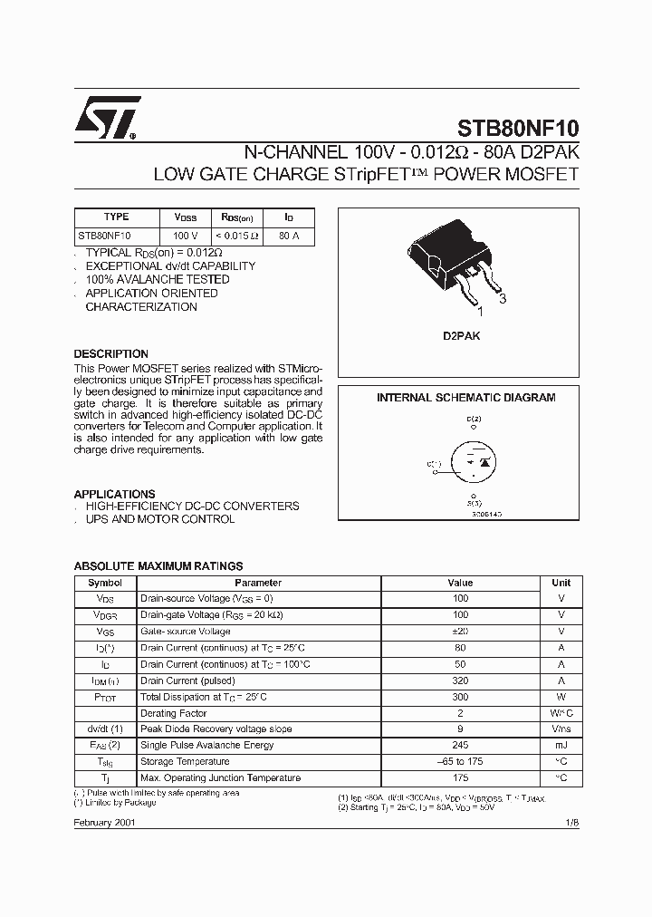 STB80NF10_1520366.PDF Datasheet