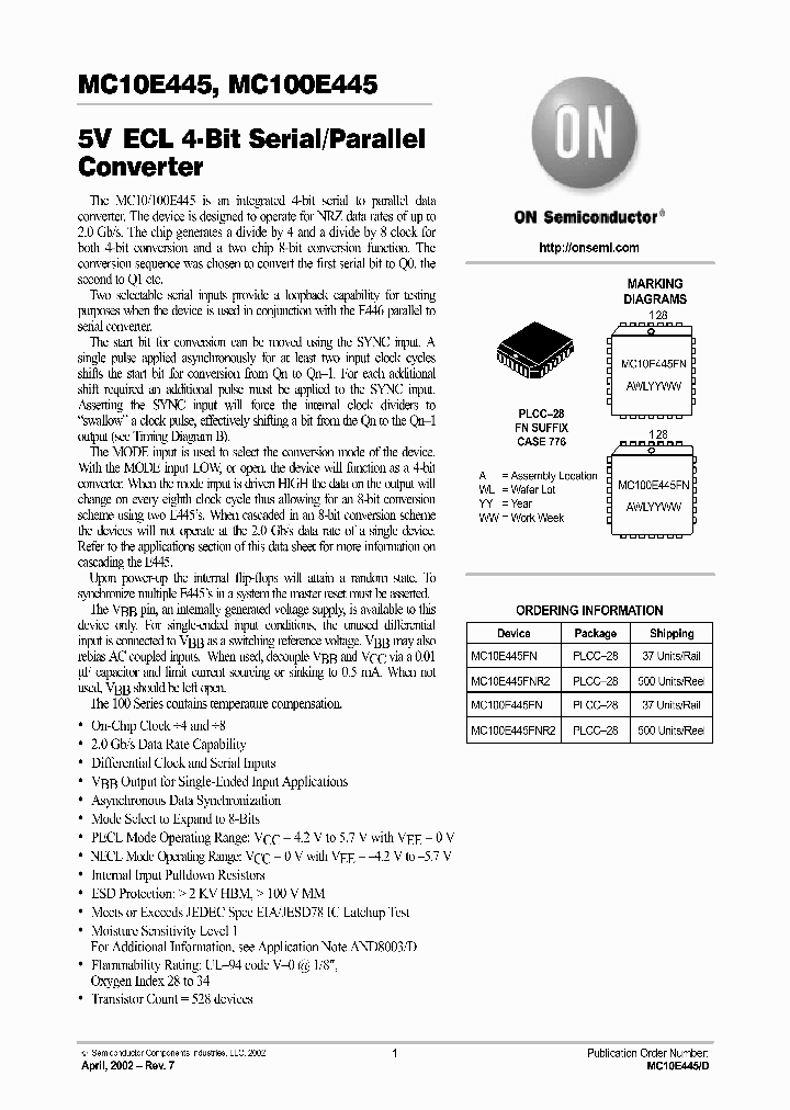 MC10E445-D_1516560.PDF Datasheet