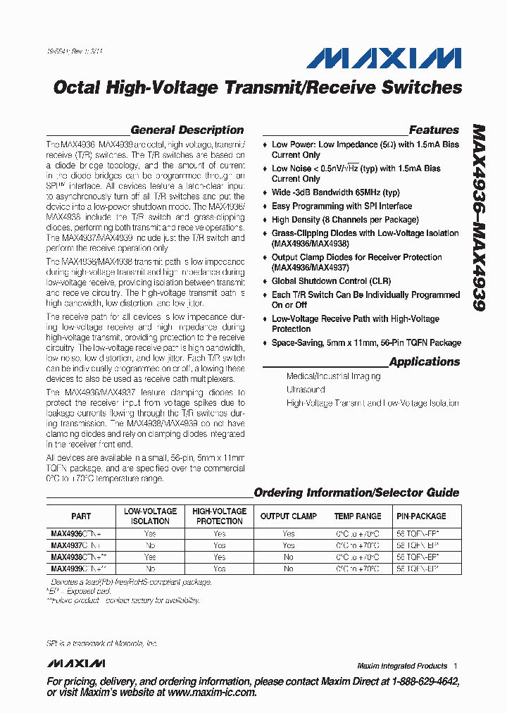MAX4939CTN_1514478.PDF Datasheet