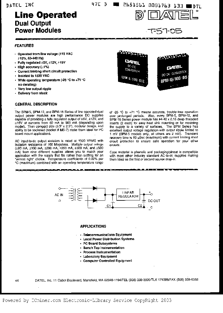 BPM1560_857400.PDF Datasheet