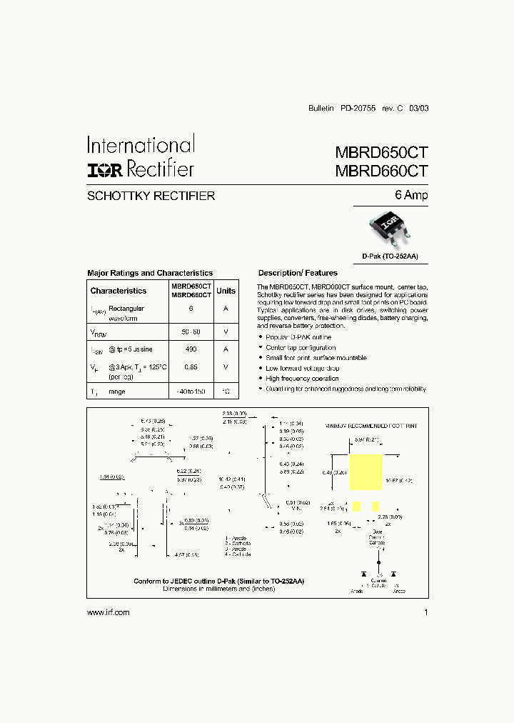 MBRD660CT_1524764.PDF Datasheet