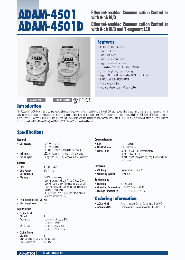 ADAM-4501_1525160.PDF Datasheet