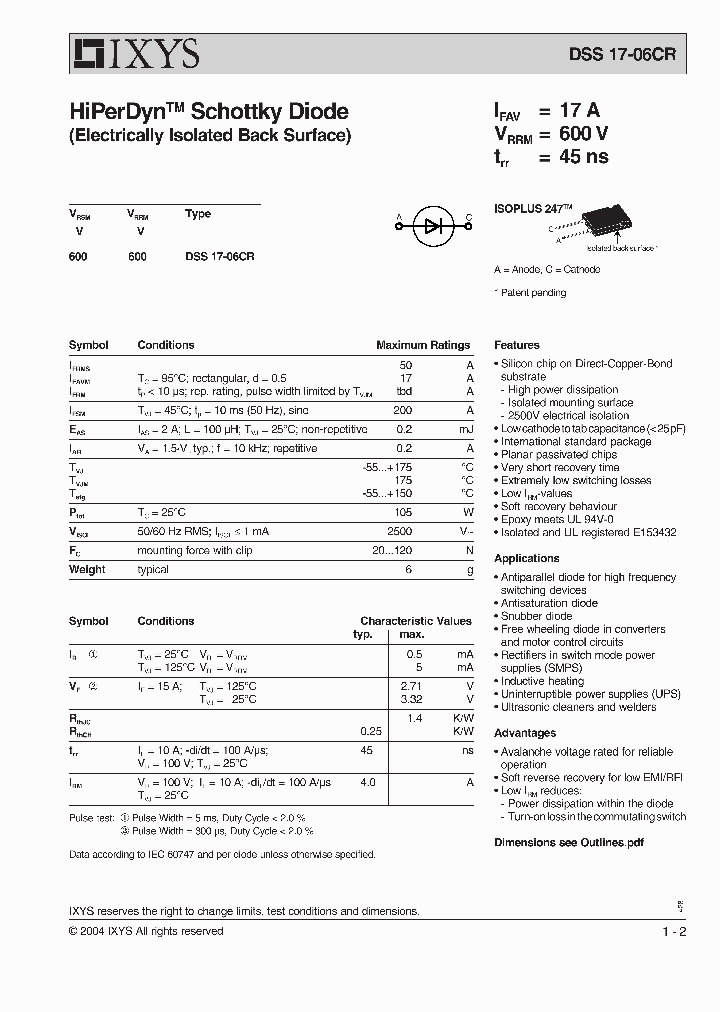DSS17-06CR_1525897.PDF Datasheet
