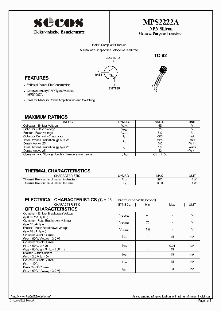 MPS2222A_1526766.PDF Datasheet