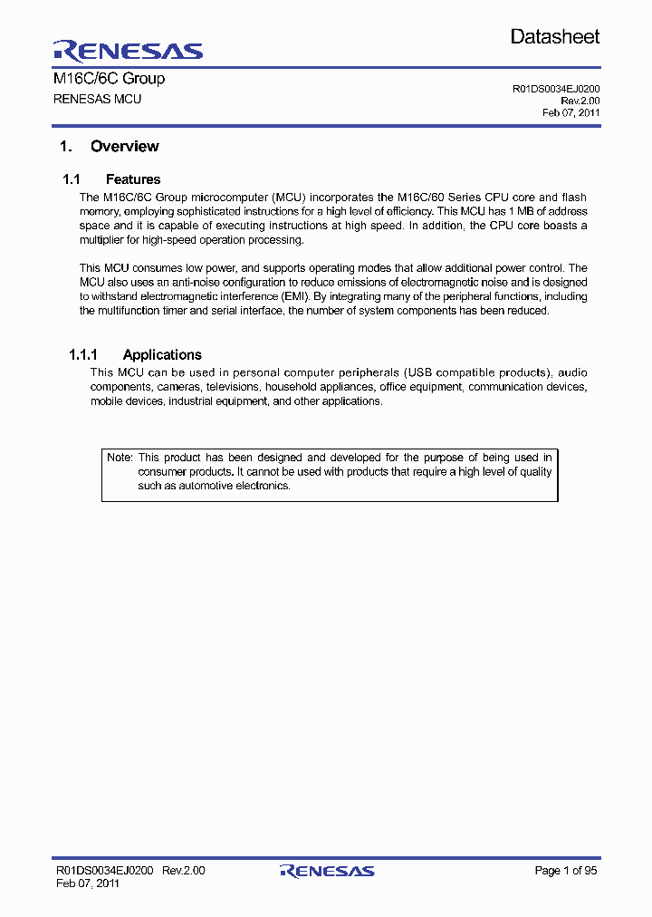 R5F36CAKDFA_1530512.PDF Datasheet