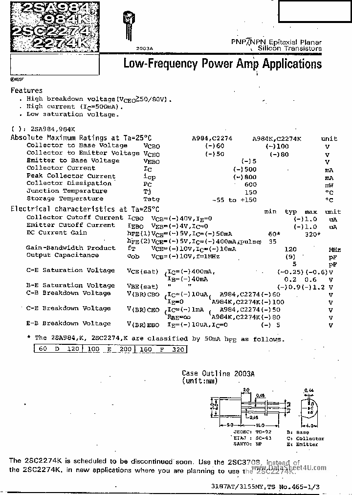 2SC2274K_1536941.PDF Datasheet