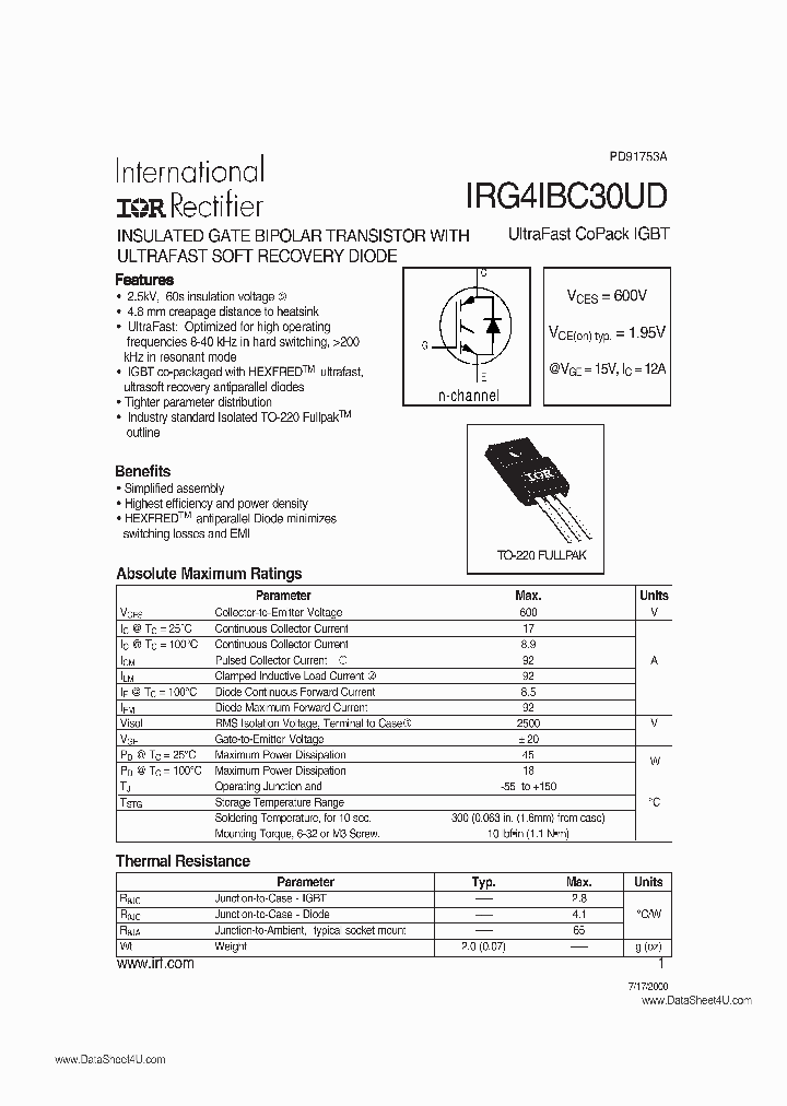 IRG41BC30UD_1542338.PDF Datasheet