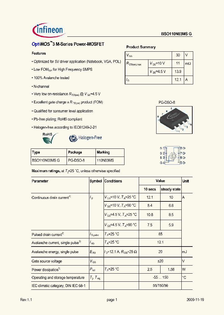 BSO110N03MSG_1548323.PDF Datasheet