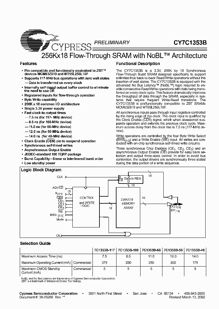 CY7C1353B-40AC_870056.PDF Datasheet