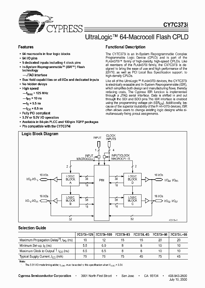 CY7C373I-125AC_875313.PDF Datasheet