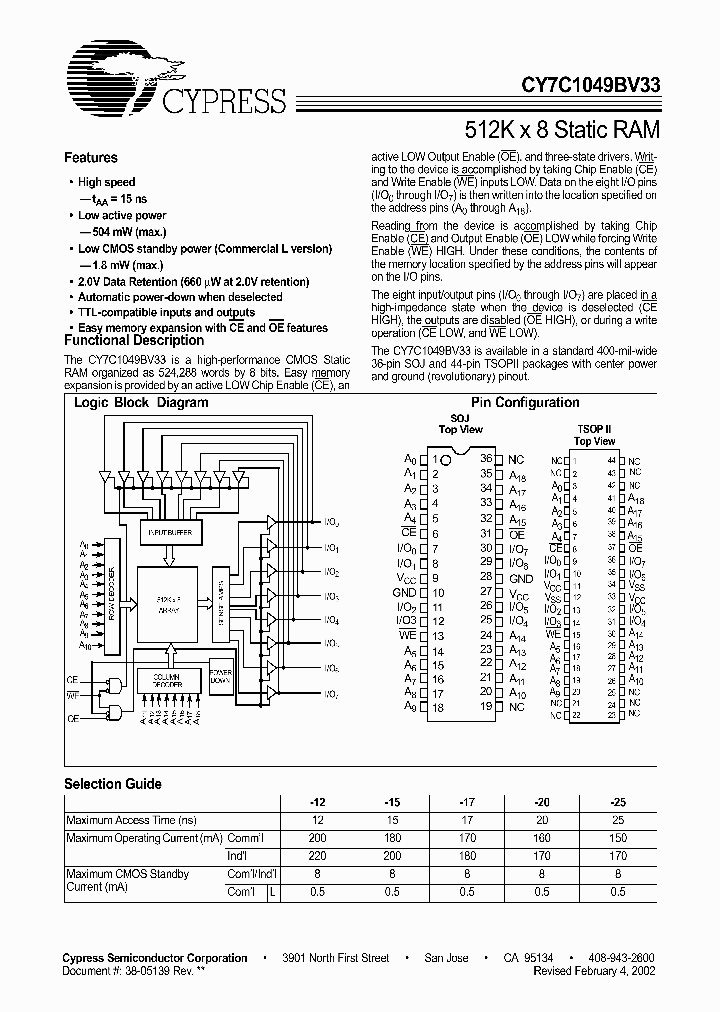 CY7C1049BV33L-17VI_875995.PDF Datasheet