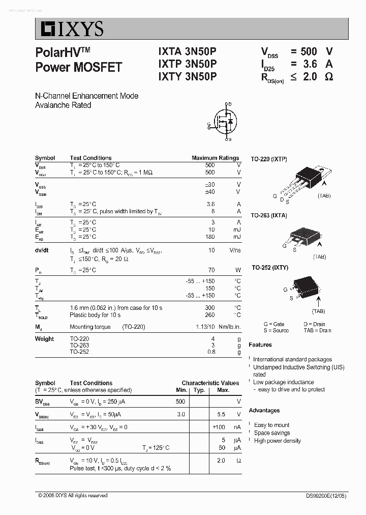 IXTP3N50P_1564225.PDF Datasheet
