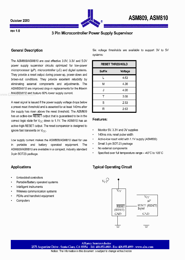 ASM809_1563223.PDF Datasheet