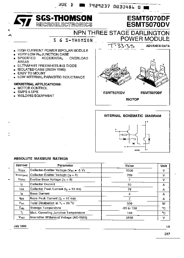 ESMT5070DV_878659.PDF Datasheet