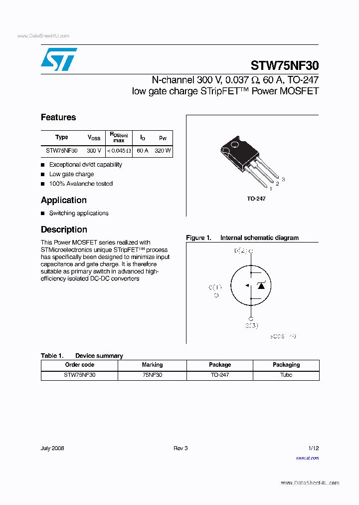 STW75NF30_1568379.PDF Datasheet