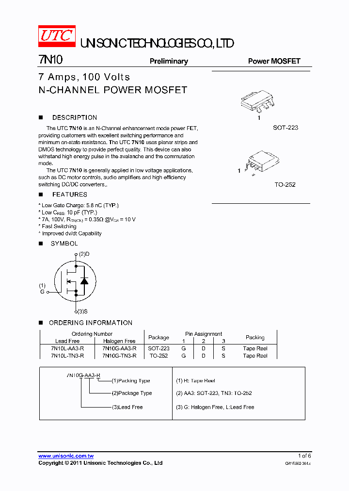 7N10G-TN3-R_1572305.PDF Datasheet
