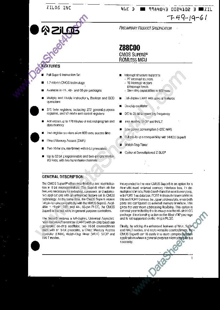 Z88C00_1564345.PDF Datasheet