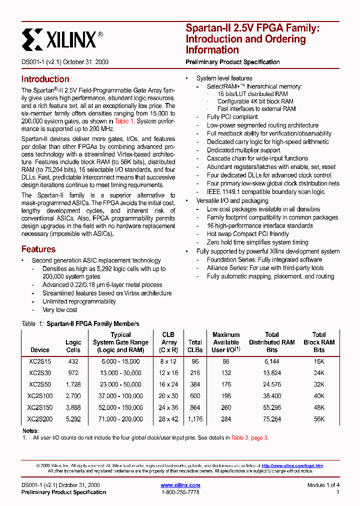 XC2S15_889235.PDF Datasheet