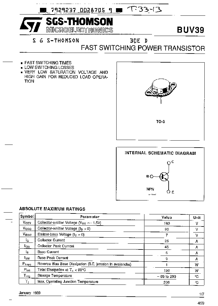 BUV39_888795.PDF Datasheet
