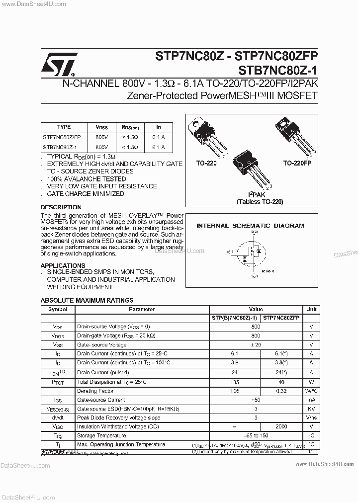 STP7N80Z_1581157.PDF Datasheet