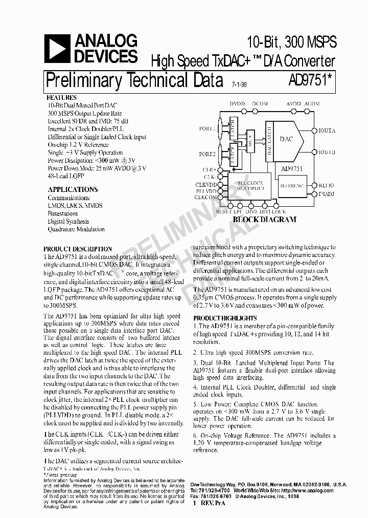AD9751_885859.PDF Datasheet