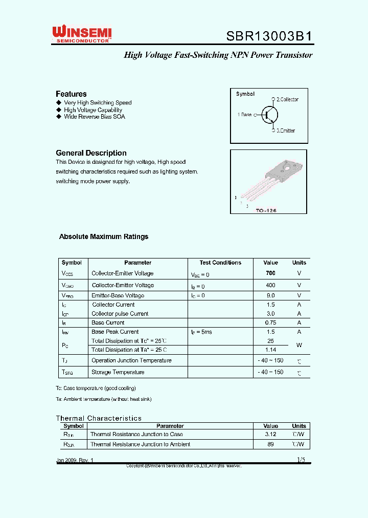 SBR13003B1_1588367.PDF Datasheet