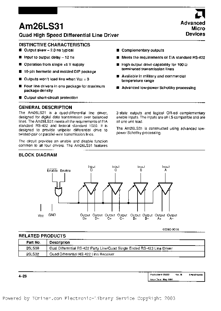 AM26LS31DCB_913594.PDF Datasheet