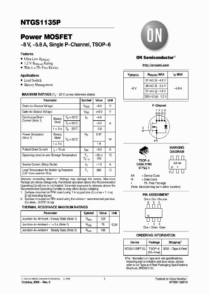 NTGS1135PT1G_1590157.PDF Datasheet