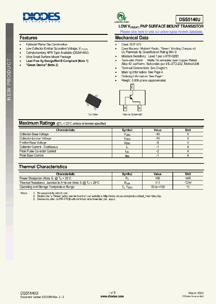 DSS5140U-7_1590936.PDF Datasheet