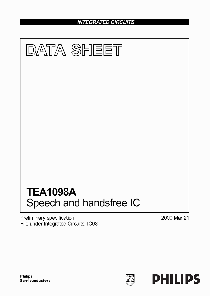 TEA1098ATV_1591244.PDF Datasheet