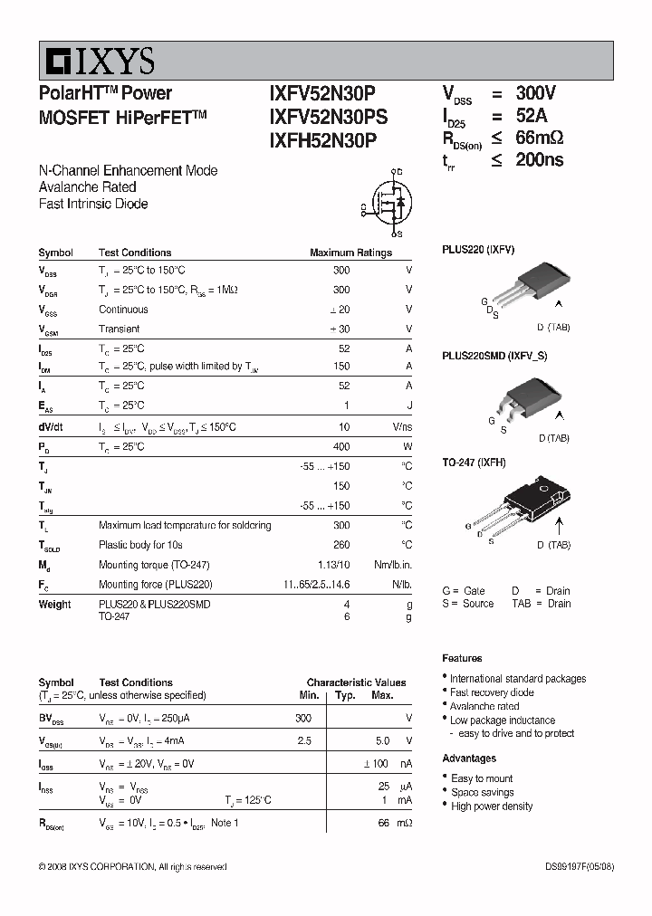 IXFV52N30P_1591459.PDF Datasheet
