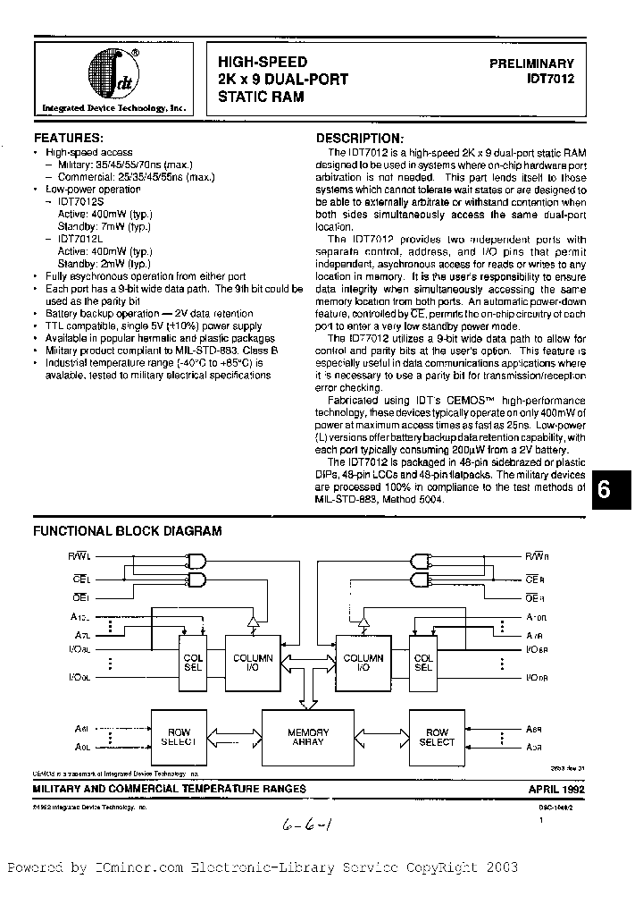 IDT7012L25C_914672.PDF Datasheet