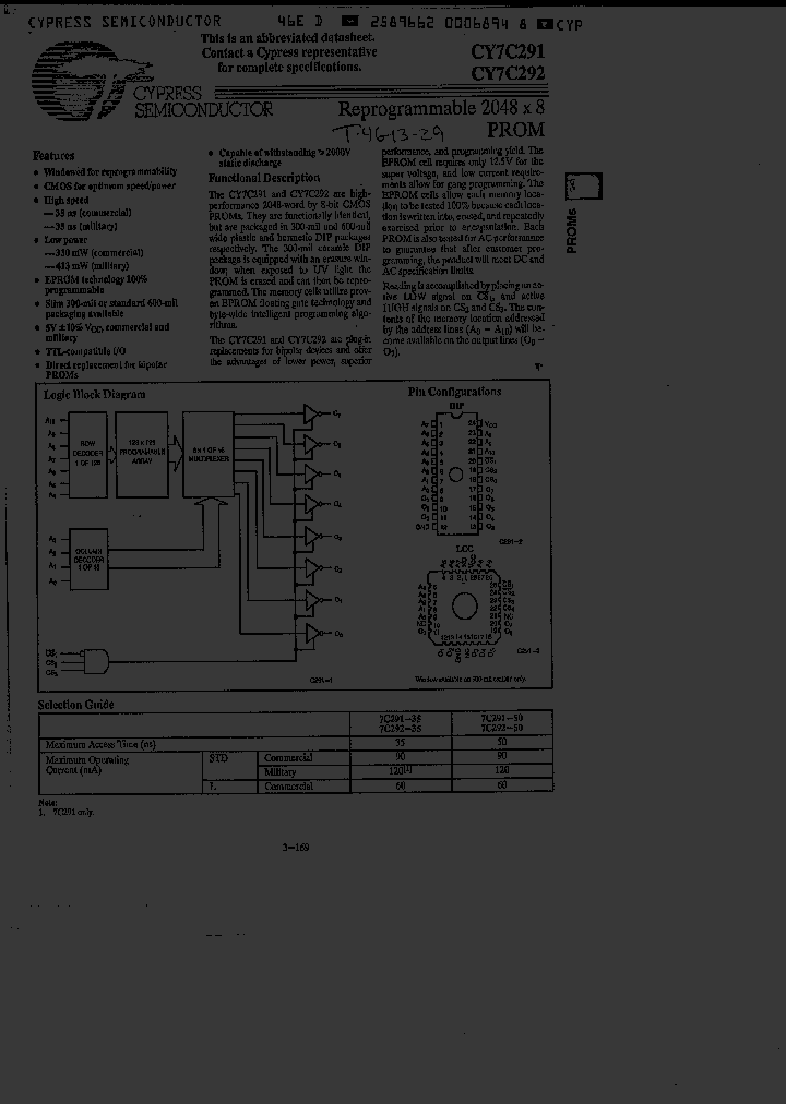 CY7C292L-50DC_913900.PDF Datasheet