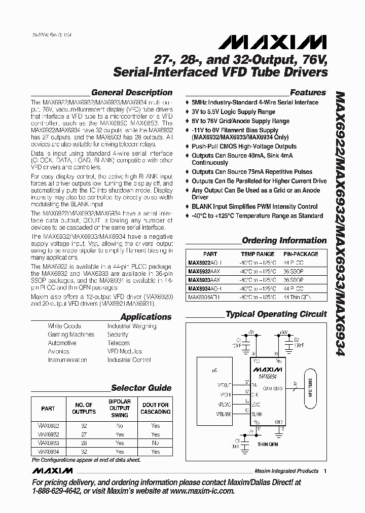 MAX6922_913306.PDF Datasheet