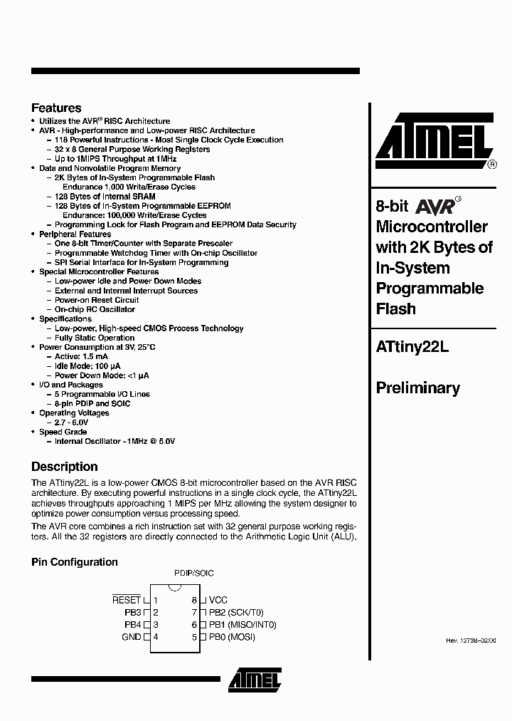 ATTINY22L-1SI_914378.PDF Datasheet