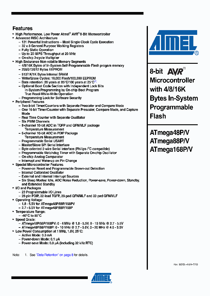 ATMEGA168PV_1594389.PDF Datasheet