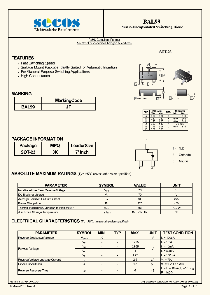 BAL99_1596922.PDF Datasheet
