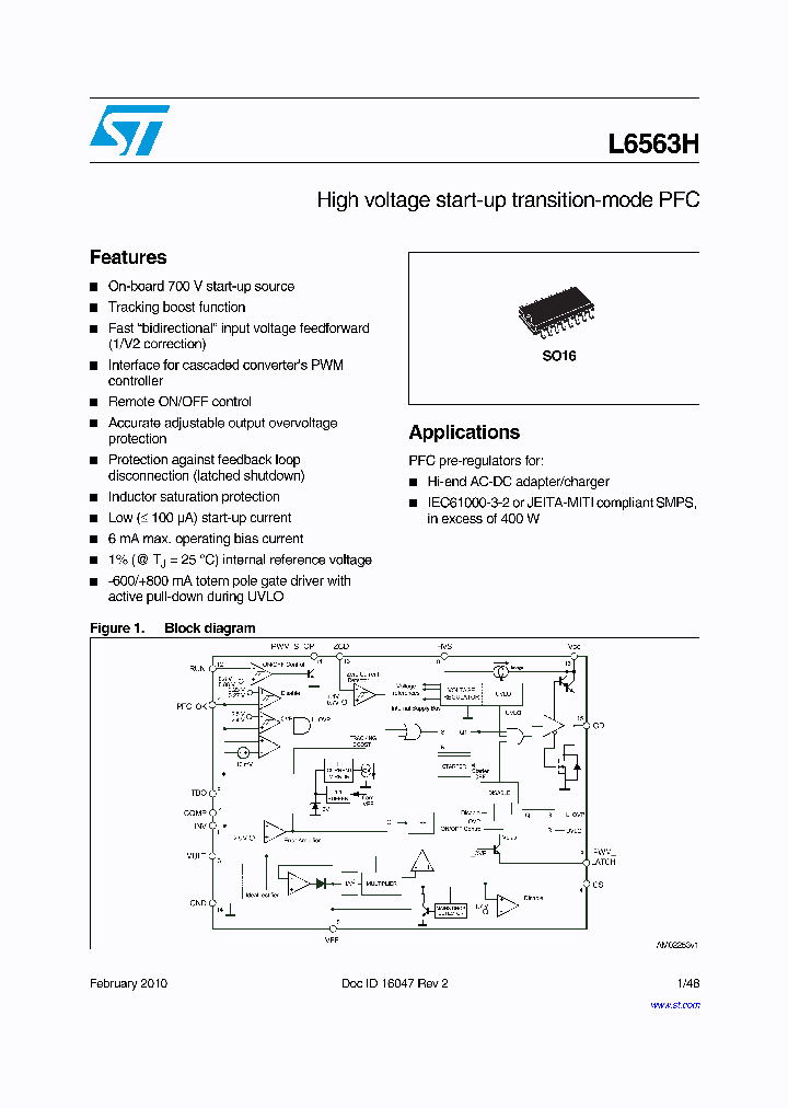 L6563H_919596.PDF Datasheet