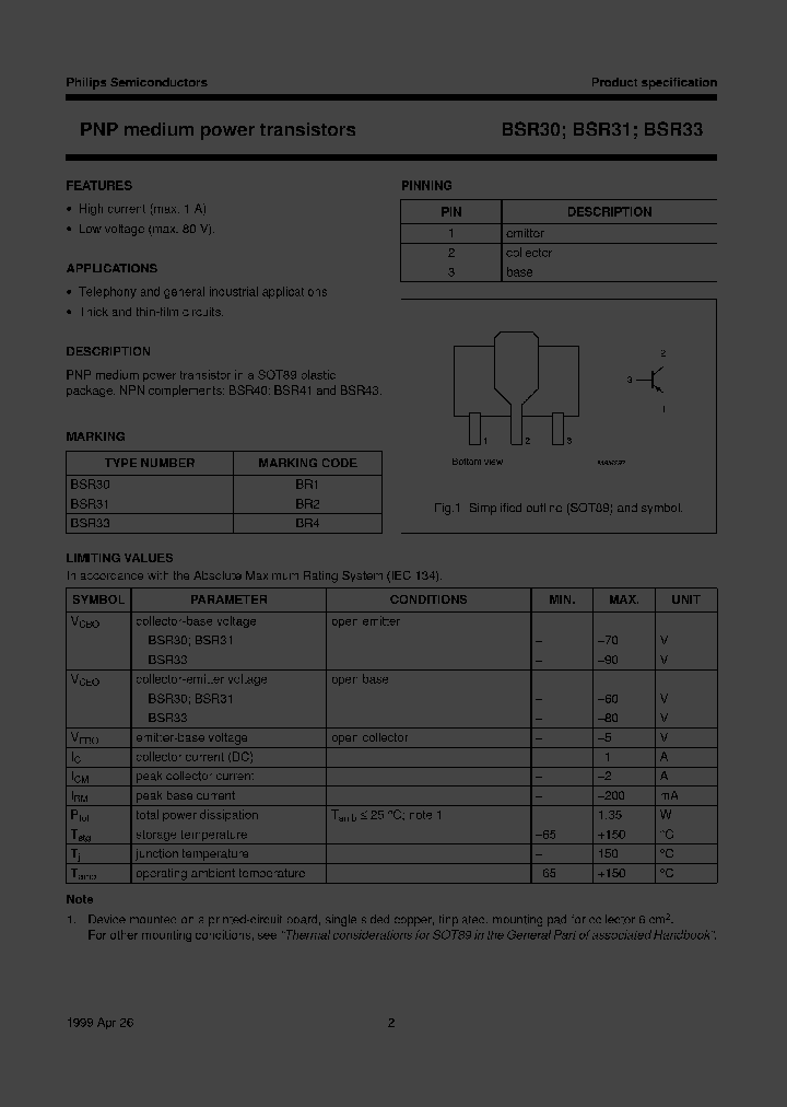 BSR33TR_928184.PDF Datasheet