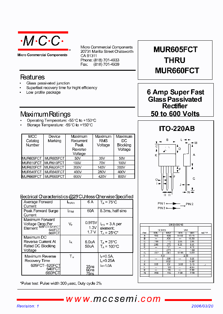 MUR610FCT_929240.PDF Datasheet