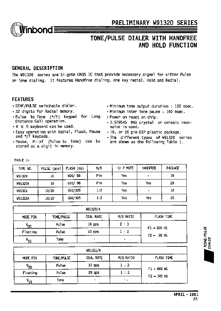 W91320A_929391.PDF Datasheet